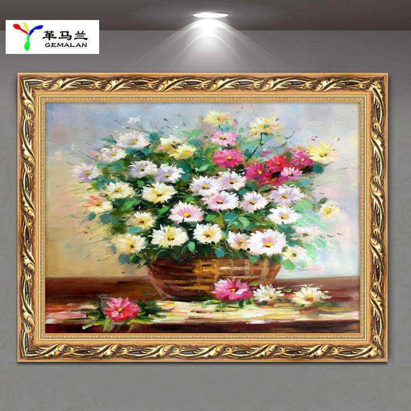 卧室装饰画床头挂画客厅现代油画玄关餐厅单幅走廊墙画壁画雏菊