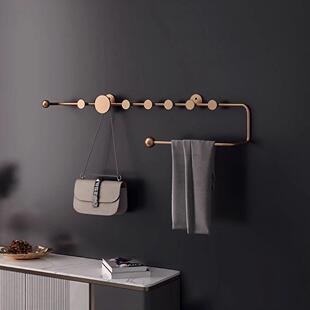北欧轻奢衣帽架卧室衣架墙上装饰卫生间壁挂玄关衣帽间进