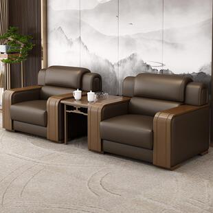 办公接待沙发会客贵宾新中式会议室大会堂领导商务会客单人位洽谈