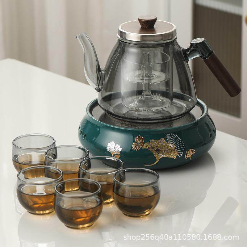 玻璃煮茶壶耐高温烧水壶大容量蒸煮一体茶器家用煮水壶电陶炉保温