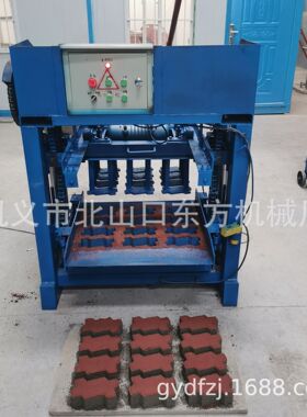 4-35四柱机波浪砖红色铺装道路一机多用可换模具节约成本电动机械