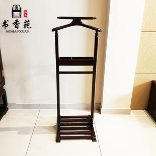 仙作东非紫光檀黑檀卢氏黑黄檀衣帽架实木卧室落地挂衣架大叶檀