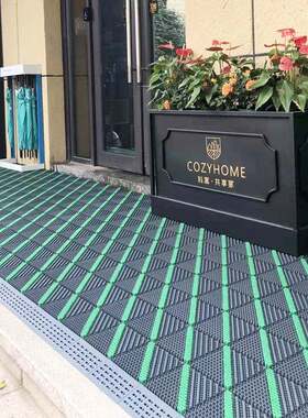 三合一地垫EVA塑料防滑红色拼接毛刷酒店商场大门口室外组合地毯