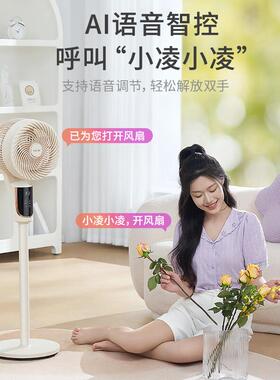 华凌电风扇空气循环扇落地扇智能语音控制家用台地两用WH-FGA2401
