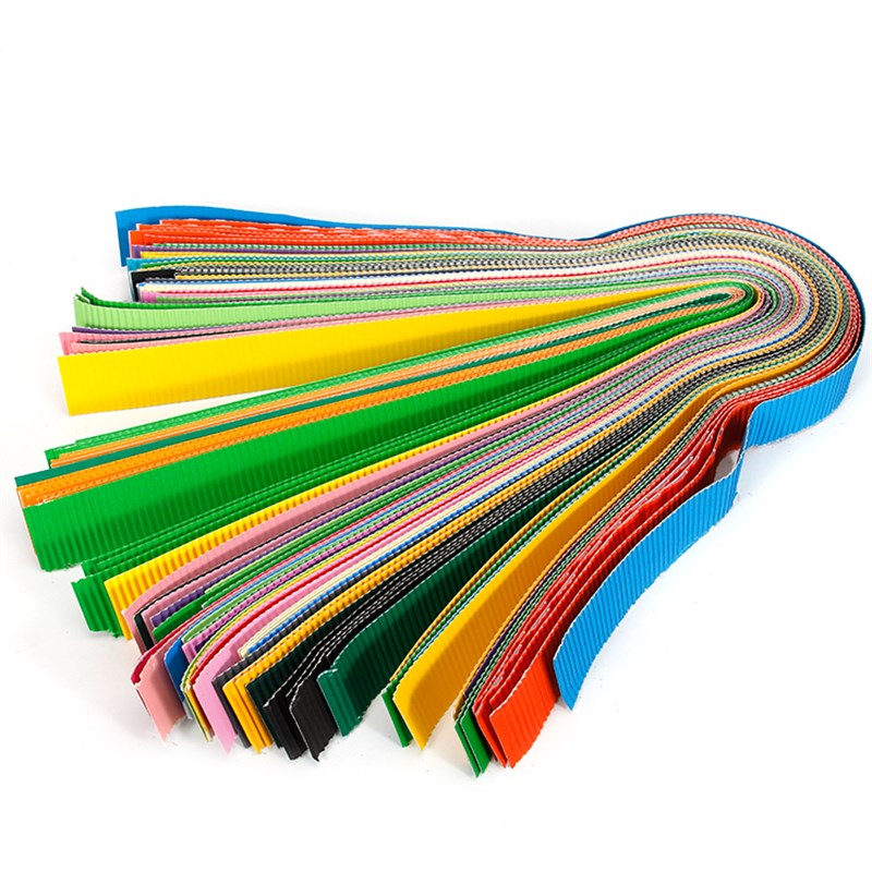 10-1cm条形瓦楞纸双层彩色条手工制作手工纸彩纸儿童DIY制作材料