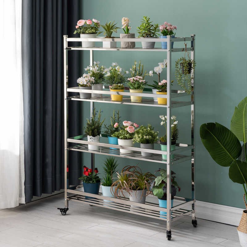 窄宽花架多肉多层304不锈钢花架子阳台置物户外客厅落地式可移动