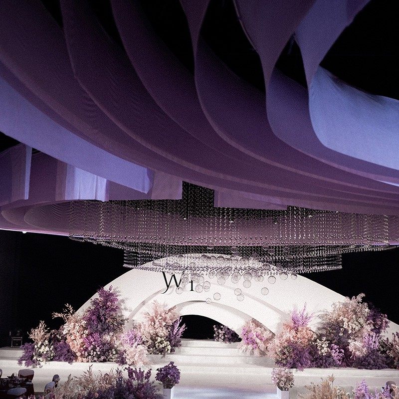 紫色婚庆牛奶丝悬吊式天花板婚礼弹力布水波帘多层婚礼堂舞台顶部,节庆用品/礼品,节庆布艺用品,淘宝优惠券,粉丝福利购,淘宝优惠卷