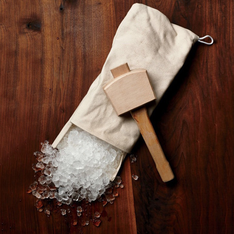 帆布碎冰袋敲冰锤套装纯棉冰袋装带抽拉绳干冰袋调酒碎冰袋碎冰槌