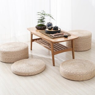 全棉手工编织蒲团禅意打坐垫针织垫榻榻米垫子瑜伽盘腿垫茶室坐垫