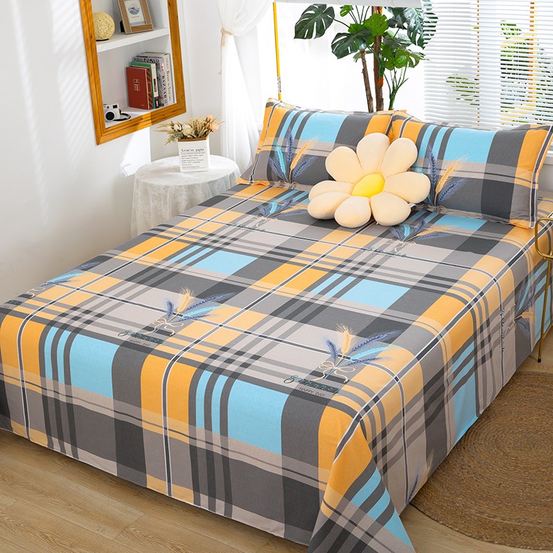 纯棉床单100全棉单件被套学生宿舍150x200x230被单家用枕套三件套