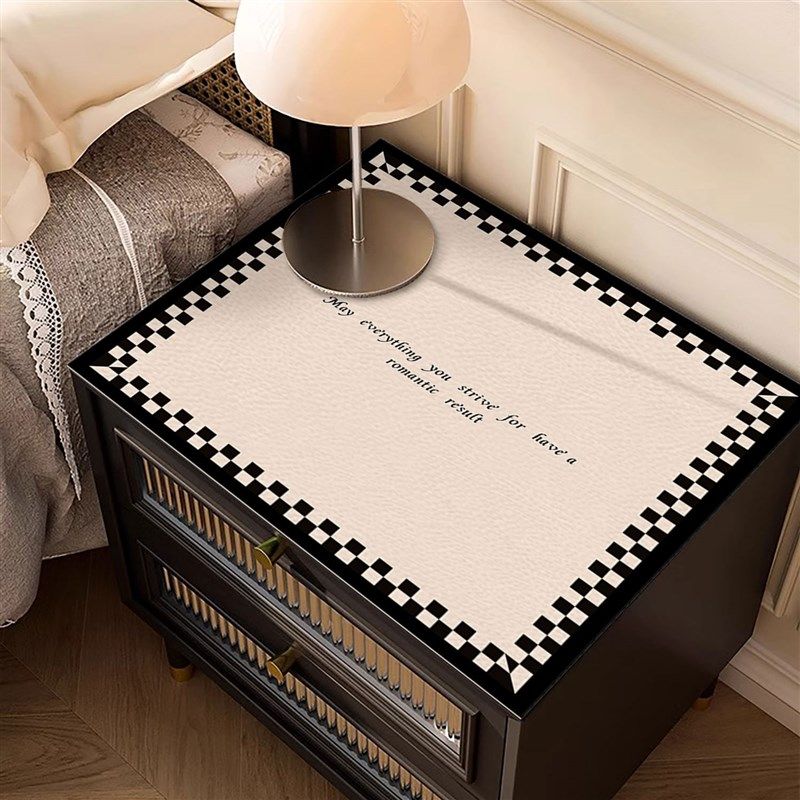 网红轻奢高级感卧室床头柜桌垫防烫防水pvc皮革保护垫子桌布盖布