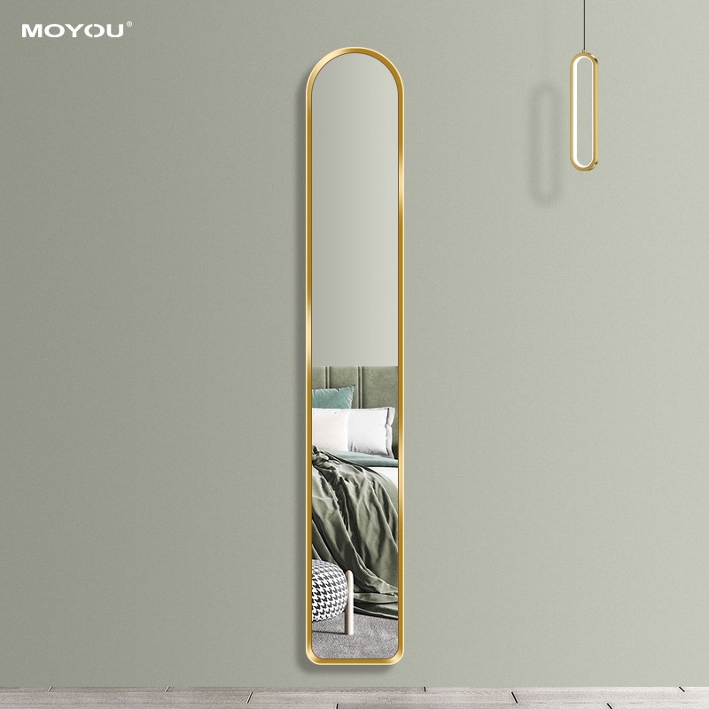 铝合金边框超窄全身试衣镜壁挂轻奢小户型入户镜卧室穿衣镜挂墙式