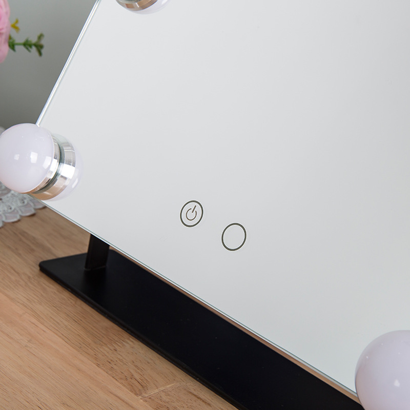 带灯泡镜子LED化妆镜台式大号梳妆镜欧式美容镜黄白光切换