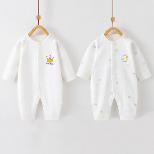 新生婴儿儿连身衣春秋宝宝夏季爬服打底初生宝宝纯棉刚出生秋装