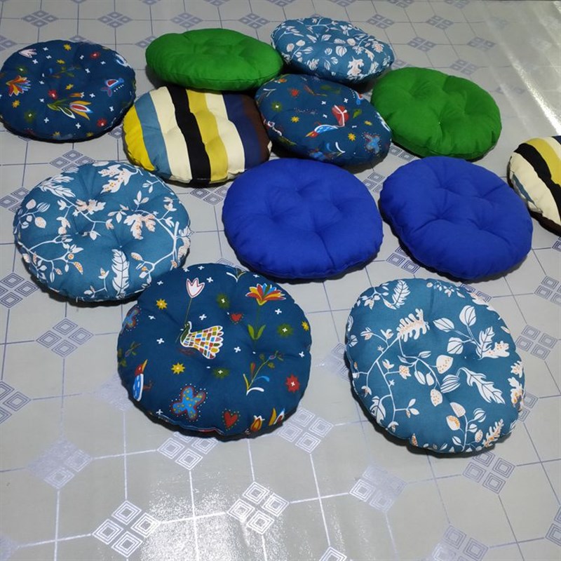 帆布圆形坐垫套 棉花软加厚蒲团垫吧台椅圆柱实木圆凳子椅垫套罩