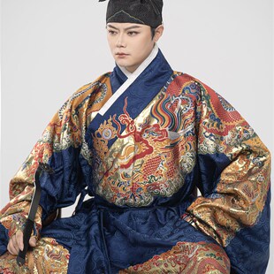 控弦司杂宝满金云纹龙妆花曳撒贴里锦衣卫飞鱼服明制织锦汉服定制