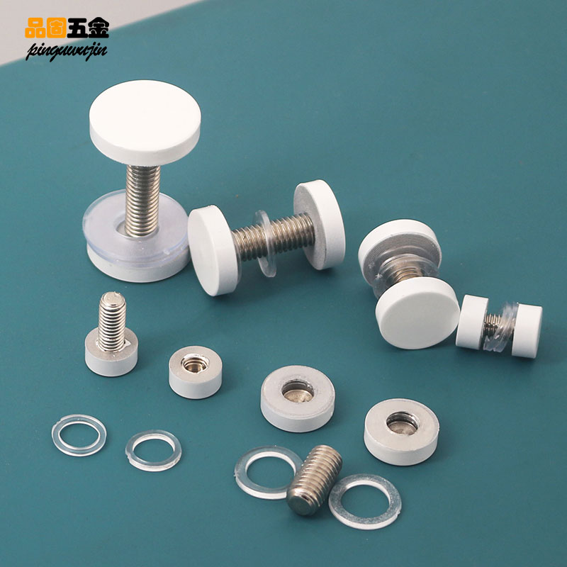 304不锈钢烤漆白色双头广告钉相框展示夹板钉 玻璃亚克力固定装饰