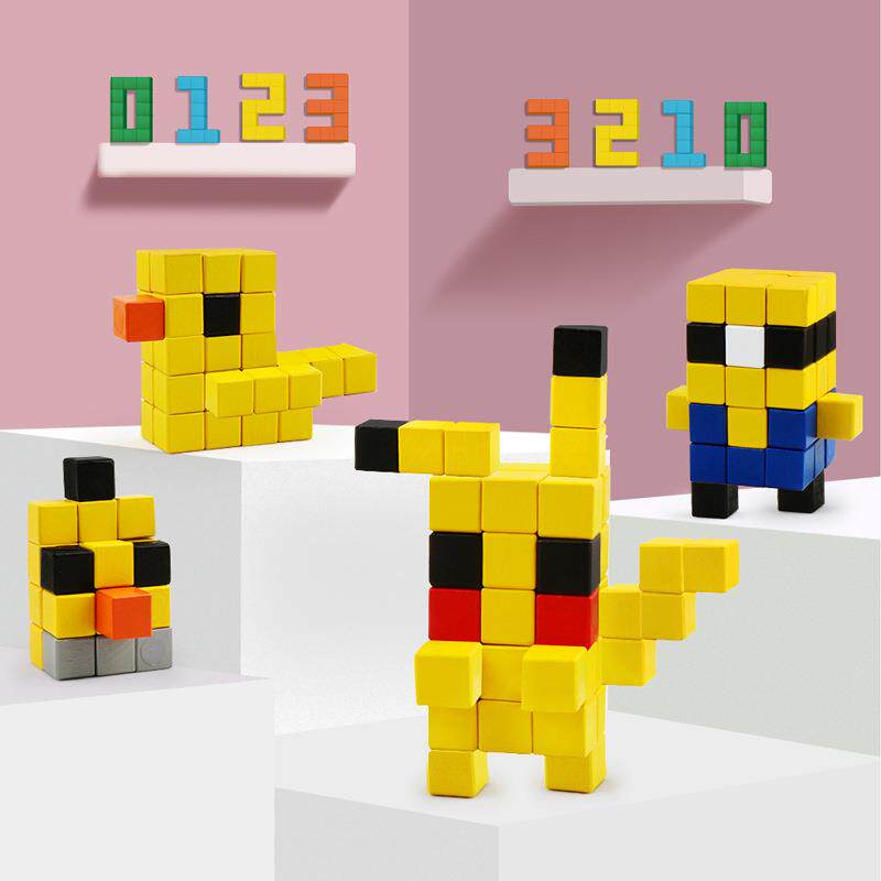 儿童益智力六面磁性正方体拼搭积木百变创意空间智能拼装玩具
