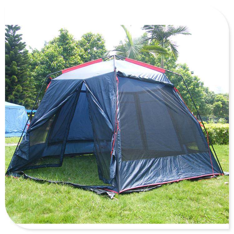 户外帐篷超大六角防晒露营帐篷野营全自动防蚊营地沙滩五洲行