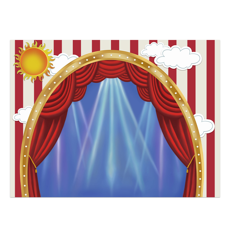 幼儿园环创班级角色扮演才艺比赛闪亮小舞台背景区角装饰场景挂布