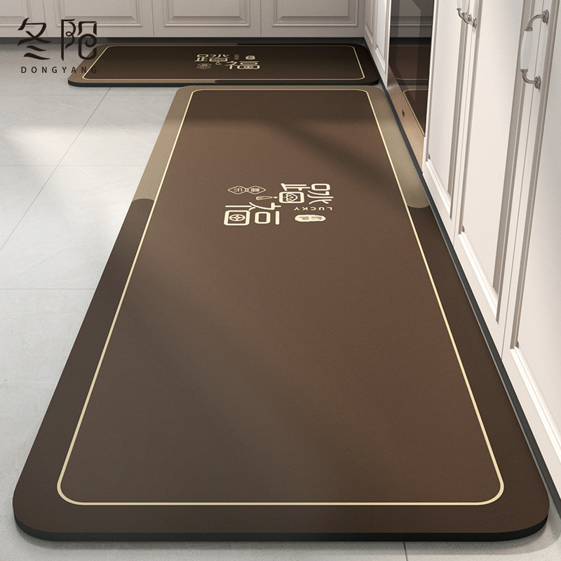 厨房防滑防油地垫软硅藻泥吸水吸油脚垫专用耐脏防水可擦免洗地毯