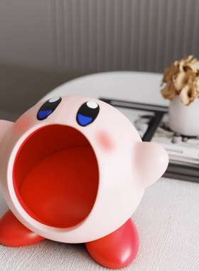 星之卡比笔筒公仔入户钥匙收纳盒桌面摆件玄关创意耳机支架装饰品