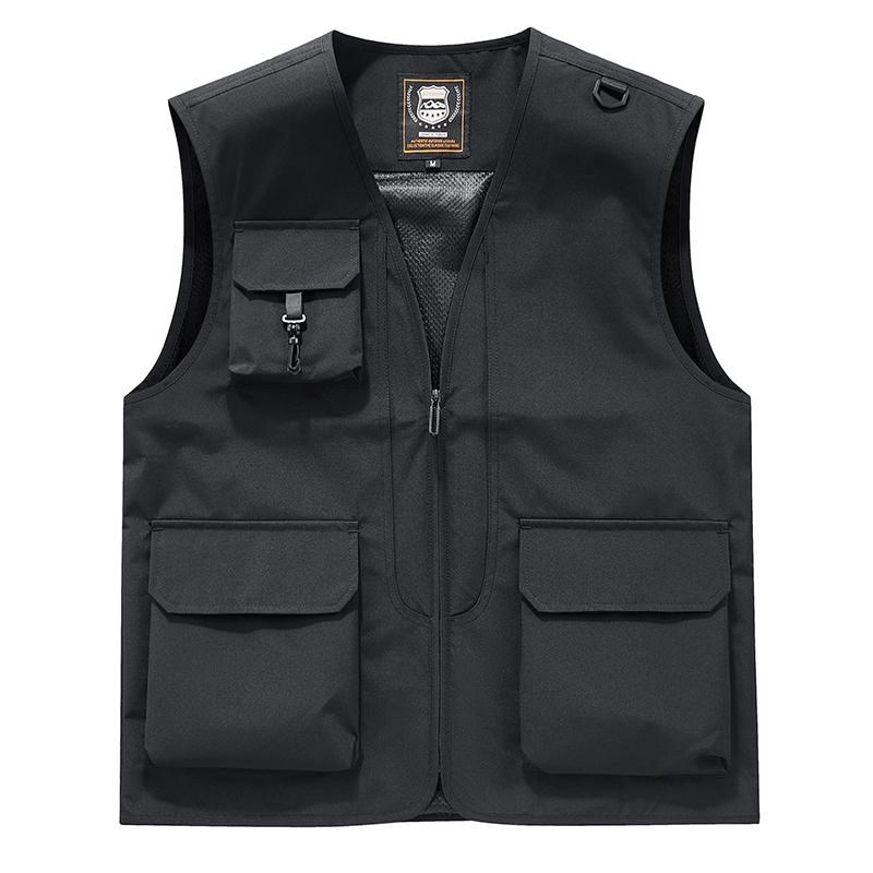 多口袋马甲定制印logo消防救援安全监督应急管理宽松工装户外背心