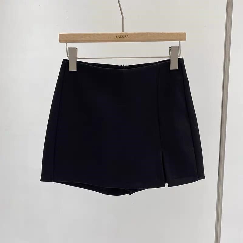 灰色半身裙女春季2025新款高腰显瘦包臀开叉裙裤西装裙a字短裙子