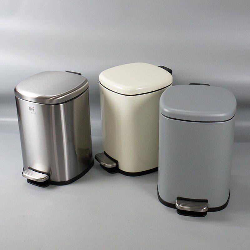 朗艺简约风垃圾桶6升8升12升20升22升32升家用不锈钢香草白823款