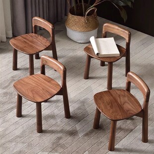 北美黑胡桃儿童椅凳换鞋凳饼干凳矮凳花生凳榫卯实木宝宝椅学习凳