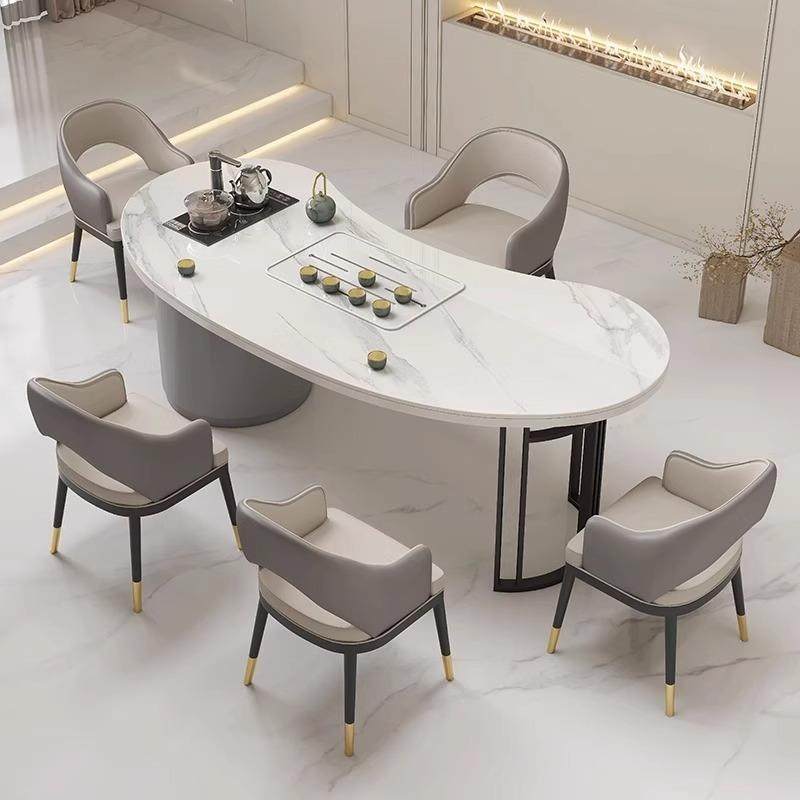 轻台奢岩板茶桌椅组现代简约办公室茶桌合家用JRS客茶一体实厅用,住宅家具,茶几,淘宝优惠券,粉丝福利购,淘宝优惠卷