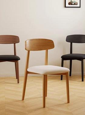 仿木餐椅家用r004实餐背桌子靠软包茶椅凳子椅出租房简约中古风书
