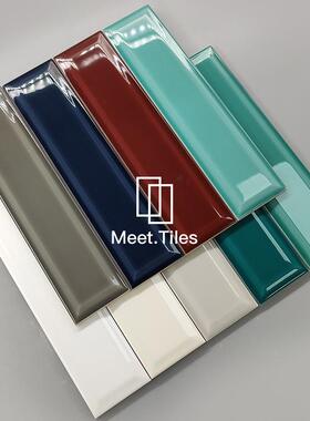 688x20北欧斜边多瓷彩小白酒砖红色砖餐厅饮品店厨房卫生64191间