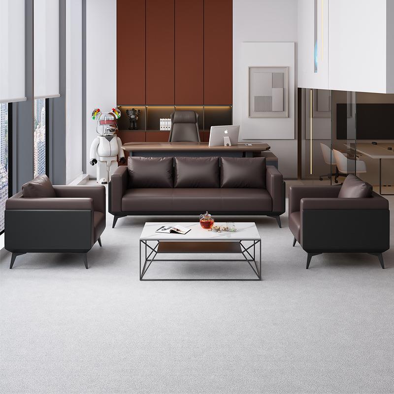 办公沙发简约室代茶几组现套装酒合店接待室培训机构商务办咨询客