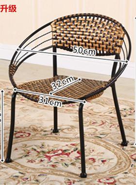 小藤椅室阳台单人QAR靠内背椅子户外圆庭院休闲家具厅家客用茶几