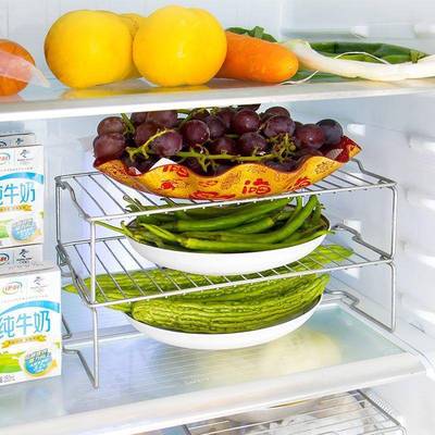 冰箱内托架不纳备锈钢分层隔板剩菜收层架厨房台面菜菜n7BfwH3/配