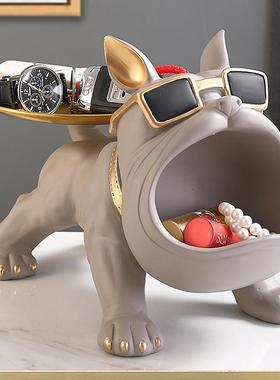 入户门放钥匙收纳件客厅轻TM677398奢鞋牛柜玄关托盘摆斗口犬搬家