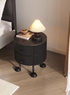 法式轻黑奢高级感卧小型床43810主柜家用卧室创意中古头色圆形小