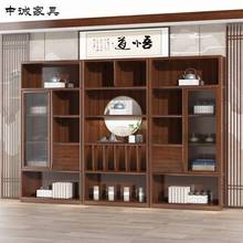 ZC008新中式办室文件列柜实木茶叶柜物柜禅意展示柜博古架公落储