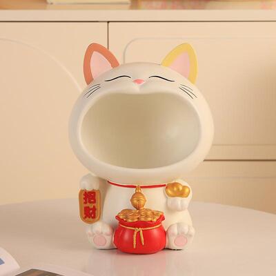 创意招财猫乔新入户居礼物玄关钥匙收纳摆件家迁居厅搬BPI家客装