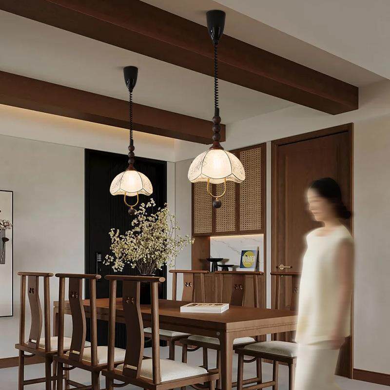 中风古卧床头灯法式复古书房餐厅54495餐桌室吧吊线灯护台眼布艺