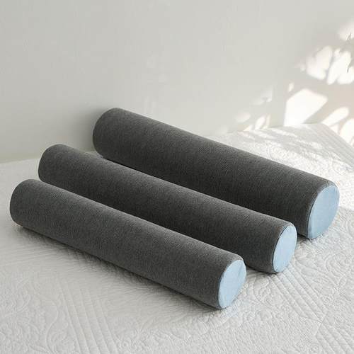 多功能乳胶背圆柱枕沙发单头枕客厅靠腰靠颈枕人长条垫枕头枕芯灰