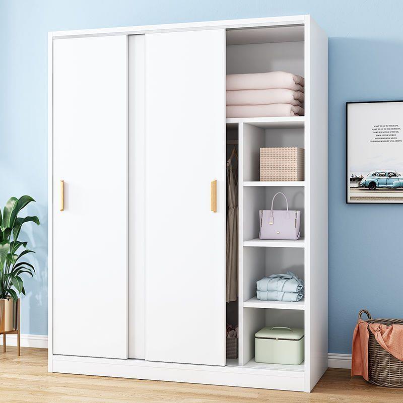 木质衣柜户家用卧室推拉门衣加橱出租房屋小型简易收纳木