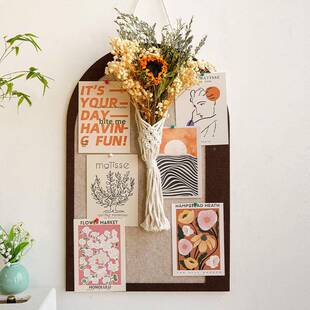 干景花展卡片毡板套装照r/gKr4XB片墙留言软木板示卧室玄关毛背墙