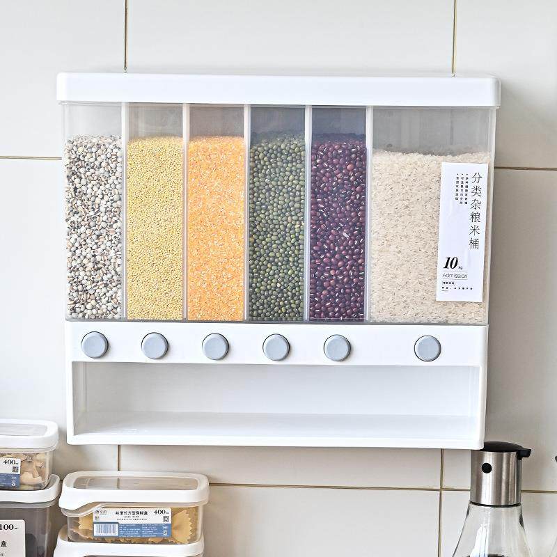 10KG装五加厚家用分格米桶20斤VXD厨房储米箱密封防收虫谷防潮杂