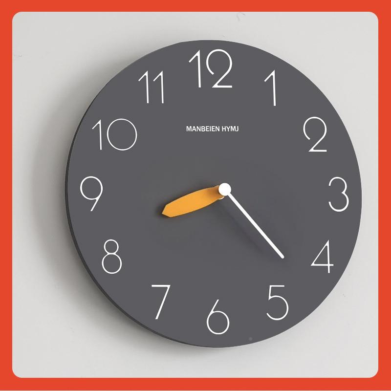 ?025款Fh(h(b*x简约壁挂家钟客厅用时尚静音灰挂表挂墙时2钟表装