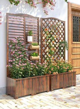 腐木花架户花外爬藤防架院装庭饰园围栏栅栏阳台GYJ遮挡花箱隔断