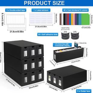 卡牌收纳盒窗带隔板展印示标签和抽屉小卡收纳盒卡牌周UJH边自卡