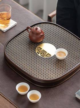 高档GSI茶茶盘家用大储小茶楠海水式竹制茶座精品竹茶台干泡台具