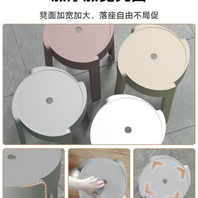 塑料子zlj凳加厚家用餐椅餐客桌凳简约高板凳凳厅可叠放胶圆商用